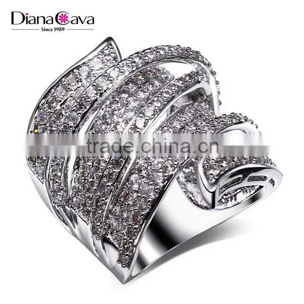Exclusive New Unique Design Cubic Zircon Wedding Party Contrast Jewelry Ring photo-2