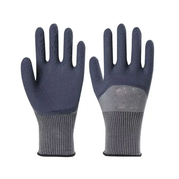 Gray Nylon Latex Coated Work Gloves Anti-slip Wear Resistant Rubber Safety Protective Gloves for Construction Factory Manual Labor