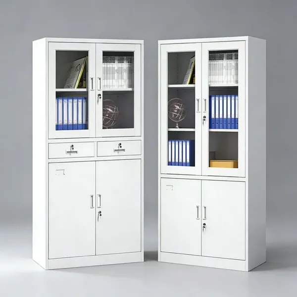 Customizable Knock‑down Printed Steel Wardrobe 3‑Door 4‑Door Clothes Storage Cabinet With Built‑in Mirror Drawers Various Color Options