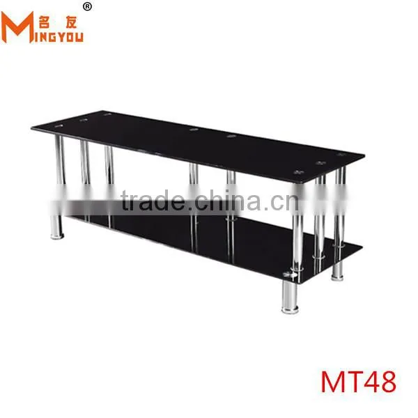 Latest Simple Design Black Tempered Glass tv Stands