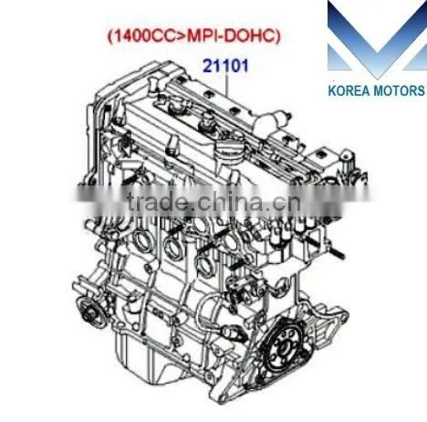 NEW ENGINE GASOLINE G4EE GETZ EURO-3-4 ASSY-SUB SET MOBIS 2002-10 MNR photo-2