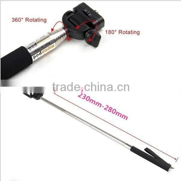 Wirless Self-lock Extendable Monopod + Tripod Mount Adapter + Phone Clip Holder for Camera for IPhone Samsung Phone photo-5