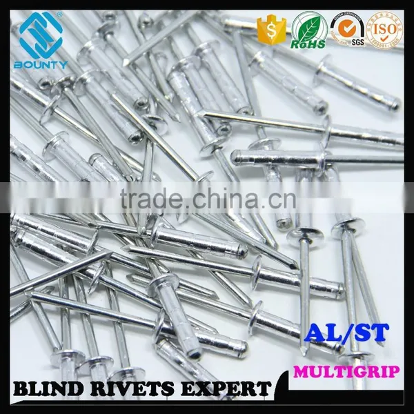 HIGH QUALITY FACTORY DOME HEAD ALU/ST MULTI GRIP BLIND RIVETS photo-5