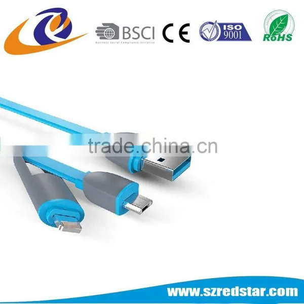 2-in-1 USB Sync and Charge Cable With MicroUSB Connectors for IPhone 6 Quality Choice photo-5
