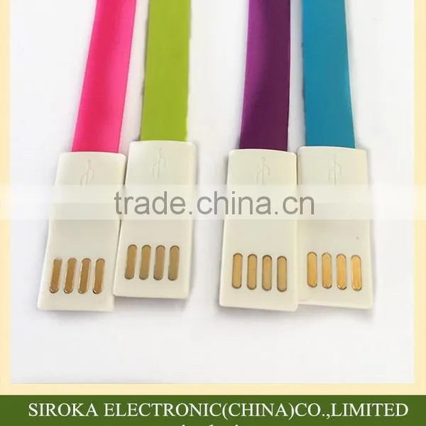 Colorful Design Flat Noodle Magnetic 2.0 Usb Mobile Cable for HTC Mobile Cellphone photo-4