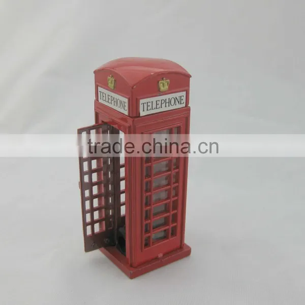 YL301OEM Antique London Telephone With Pencil Sharpener,London Souvenir 3D Telephone Box,diecast Metal London Telephone Booth