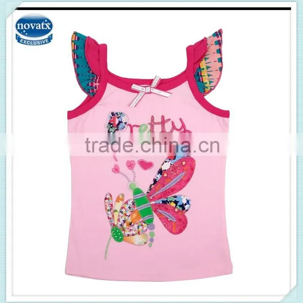 (N3708) Pink 2-6Y Nova Kids Wear Manufacturer Ready Stock Baby Girls Applique Vest
