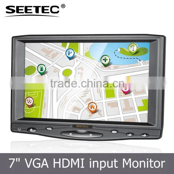 Widescreen 7 inch touch panel lcd mini av input tft screen flexible high brightness industrial monitor car