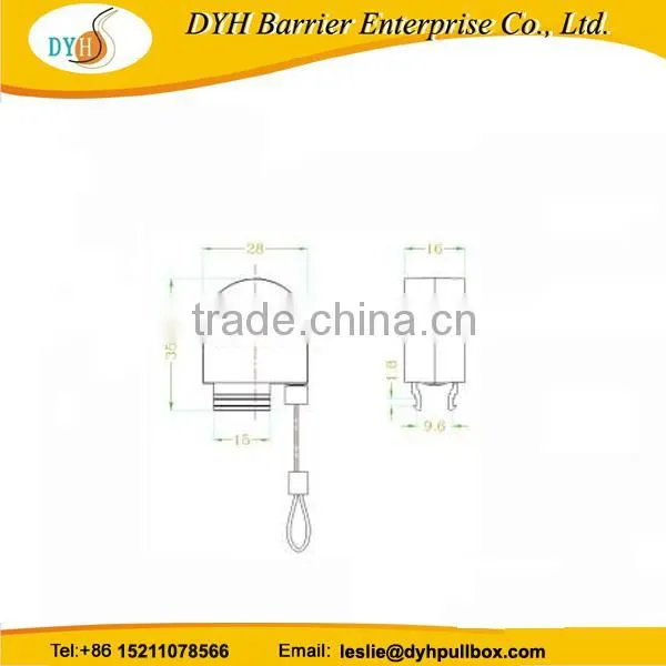 China Factory Plastic Retractable Anti-theft Pull Box With Steel Cable,Anti-Theft Pull Box With Loop End photo-3