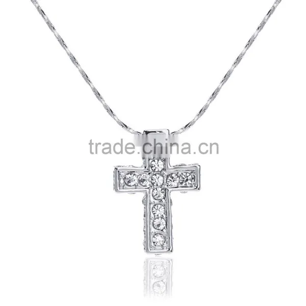 Jewelry Crystal 18k Gold Cross Pendant Necklace Quality Choice photo-3