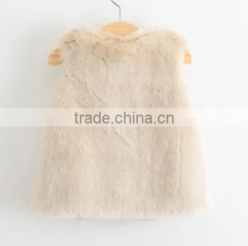 children long style fur vest