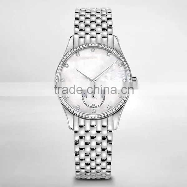 Ladies Fashion Stainless Steel and Leather Belt Watch photo-3