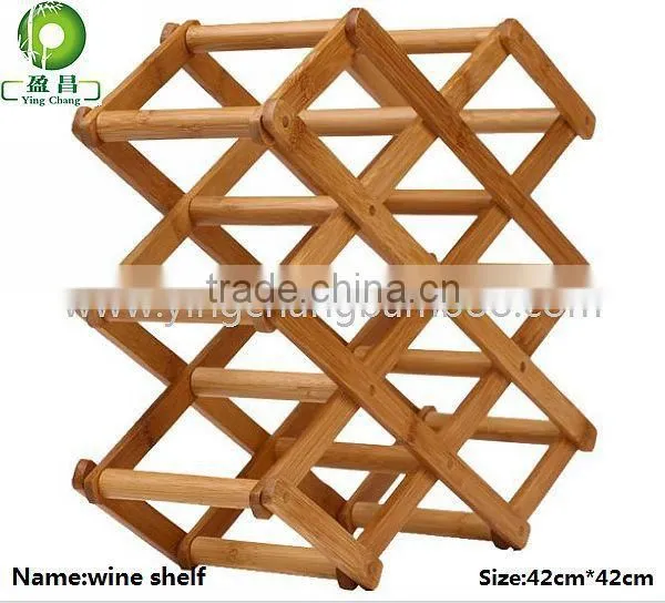 wood bamboo wine floating shelf