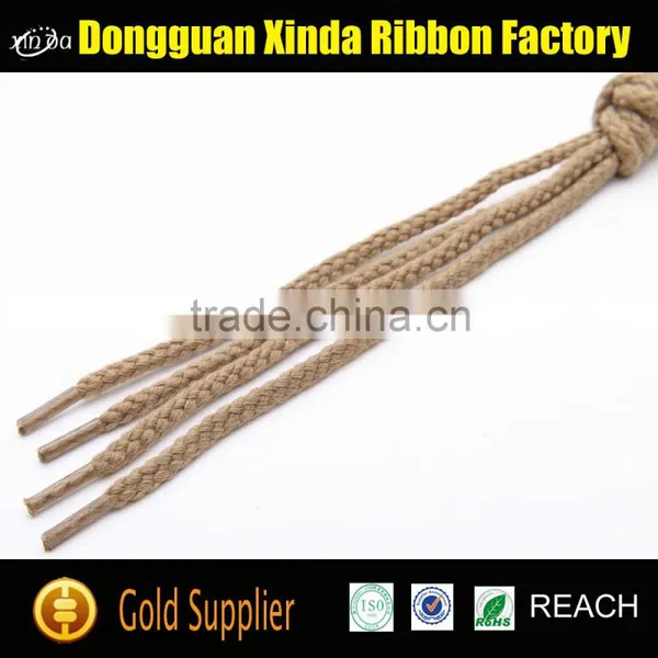 High Quality OEM Brown Waxed Cotton Shoelaces photo-2