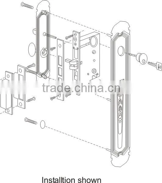 2016 Bigbang Design Europeanism Security Mortise Lock Handleset Lock Series photo-3