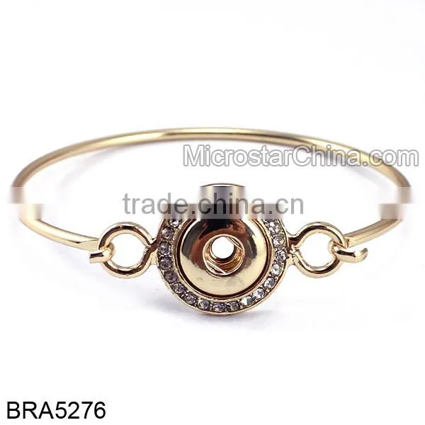 Rose Gold Snap Button Jewelry Cuff Bangles Bracelets photo-3