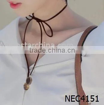 2016 Fashion Black Velvet PU Leather Chain Necklace Stretch Tattoo Choker Elastic Tassel Necklaces photo-5