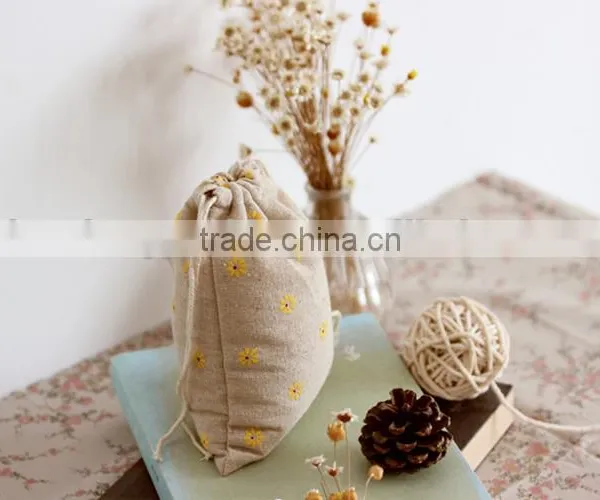 Cheap Linen Fabric Pouch,Linen Cosmetic Bags Wholesale photo-3