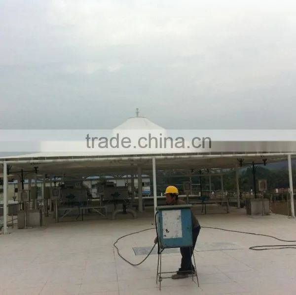 PVC Tensile Fabric Architecture Canopy for Various Sewage Pool With High Strength Tension Roof System in Typhoon Area photo-5