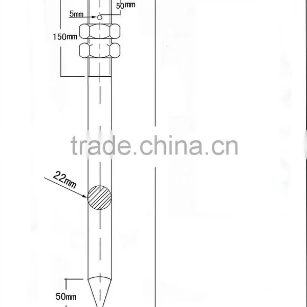 Galvanized Ground Rod Earth Rods With Clamp for Overhead Pole Line Hardware 11kv/33kv Stay Rod photo-2
