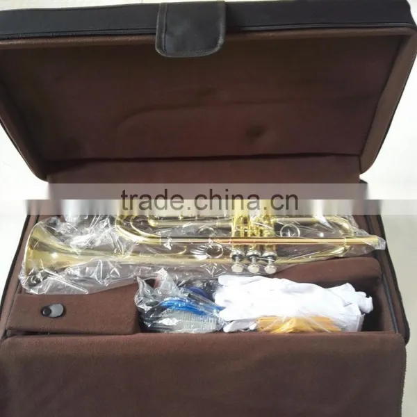 Professinal Trumpet Gold Lacquered Finish Musical Instruments photo-3