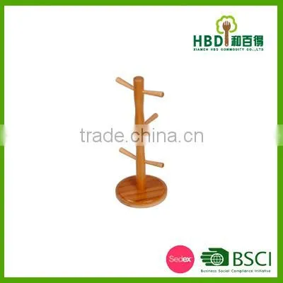 Wooden Cup Tree Holder With Round Stand Wholesale photo-2