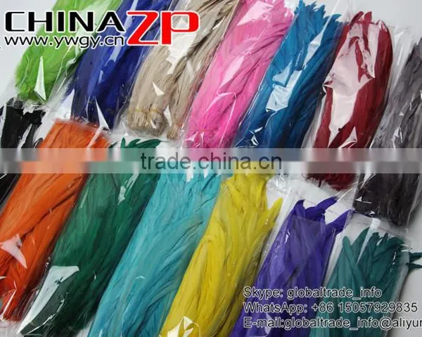 Top Supplier ZPDECOR Bulk Sale 35-40cm Length Good Mix Colors Fully Dyed Roosters Chicken Feathers for Decoration photo-3
