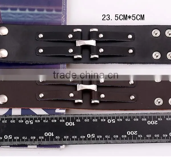 Stainless Steel Leather Wrap Bracelet With Good Quality and Low Price photo-6