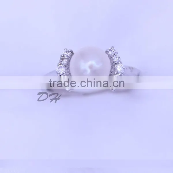 Cheap Wholesale 925 Sterling Silver Cultured Pearl Rings For Women photo-3