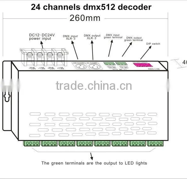 Bincolor DC12V-24V Dmx512 Decoder and Dmx Controller 24CH photo-3