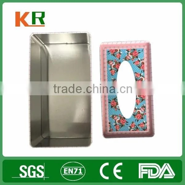 Colorful Printing Flower Tin Tissue Box Tin Storage Box photo-3