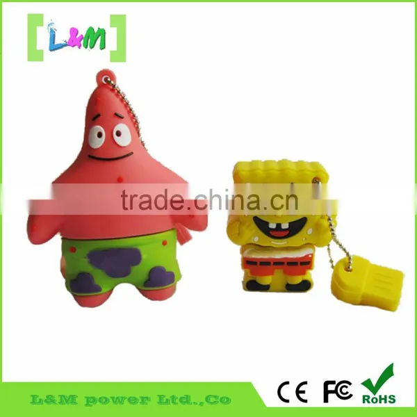 Hot Sale Free Sample Silicon/SpongeBob Usb Flash Memory Drive photo-4