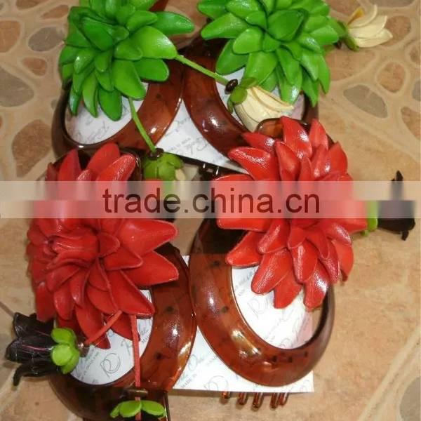 Leather Flower Clip