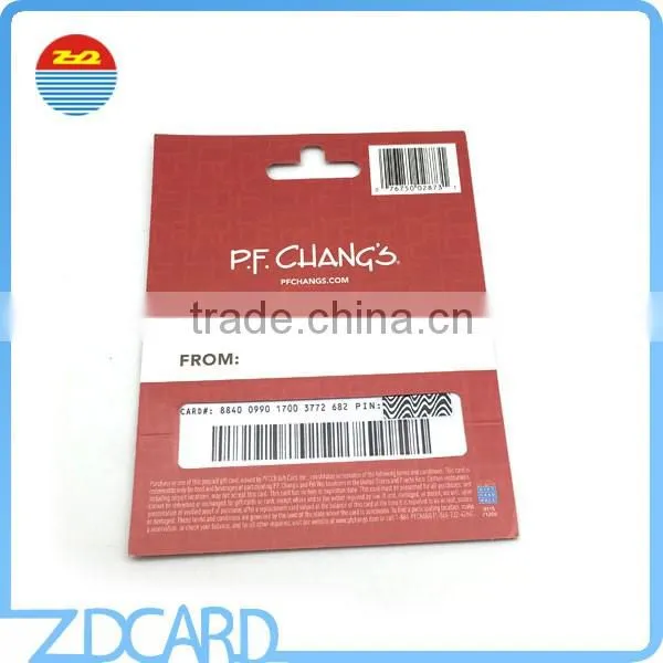Barcode PVC Plastic Card With Cardboard/Paper Holder for Gift Card photo-5