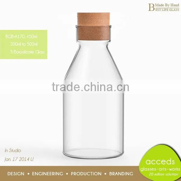 Handmade Empty 500ml Glass Milk Bottle photo-5