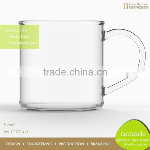 Hand Blown Personalized Single Wall Fancy Borosilicate Glass Tea Mug photo-2