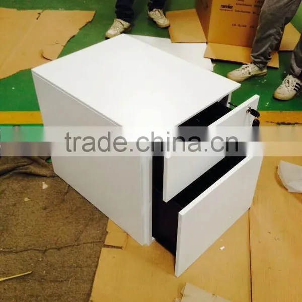 Metal Steel 2 Drawer Mobile Pedestal Table Storage Powder Coated Steel Drawer Cabinet photo-3