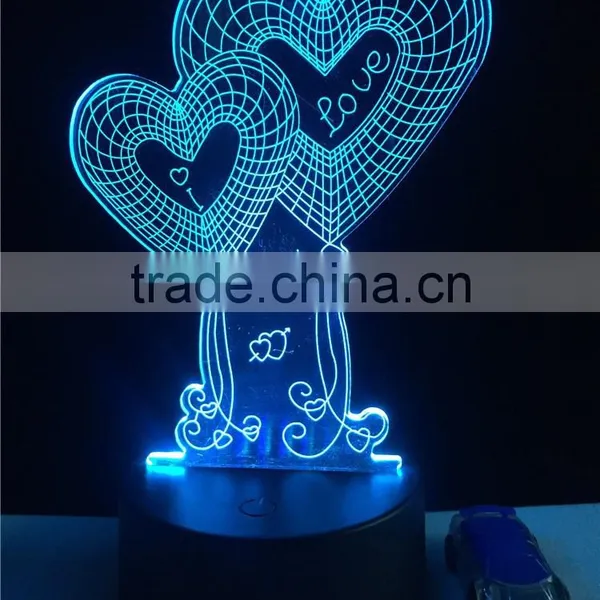 2017 Wholesale Valentine's Gift Romantic Led Night Light 3d Night Lights Lamp Holiday Light photo-3