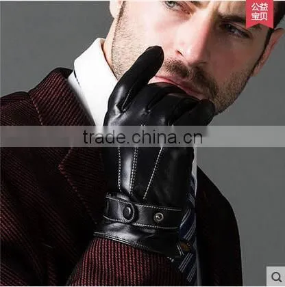 Hot Selling Men's PU Waterproof Leather Gloves photo-2