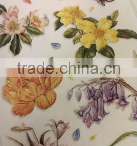 Rose & Lily Design Sticker, Classic Decorative Shinny Glitter Sticker photo-5