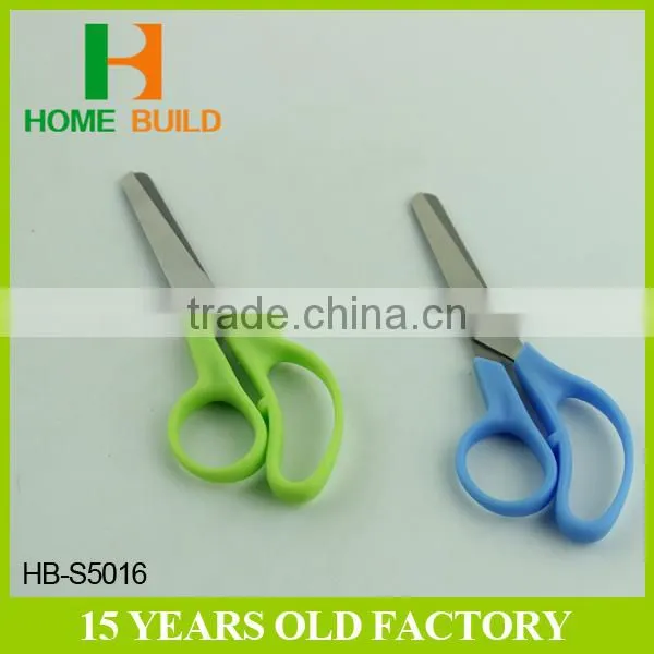 Factory Price HB-S5016 Blunt Head Bending Handle Paper Cutting Scissors photo-4