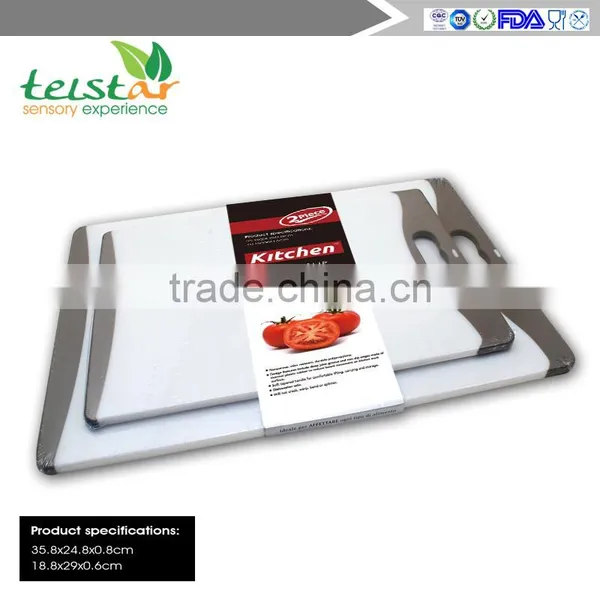 2-Piece Dishwasher Safe Plastic Cutting Board Set With Non-Slip Feet and Deep Drip Juice Groove photo-6