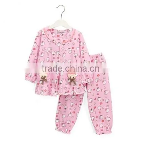 New Design 100% Cotton Pajama Sleepwear for Children,flower Printing Fabric for Pajama Children photo-6