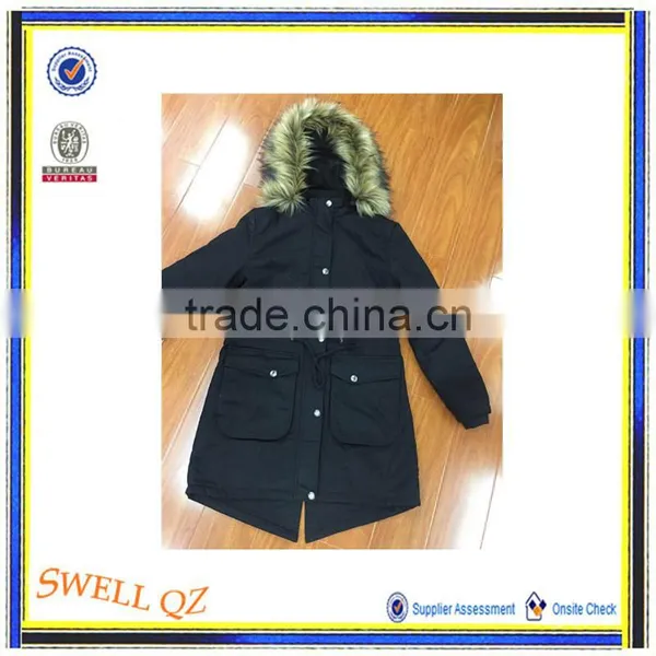 Women Winter Warm Long Coat Cotton Jacket With Fur Hood Stocklots photo-6