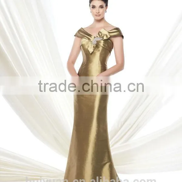 High Quality Strap Satin Beaded Mother Bride Sexy Wedding Night Dresses photo-2