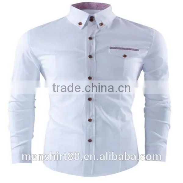 2016 New Wholesale Luxury Long Sleeve Custom Mens Casual Dress Shirts photo-2