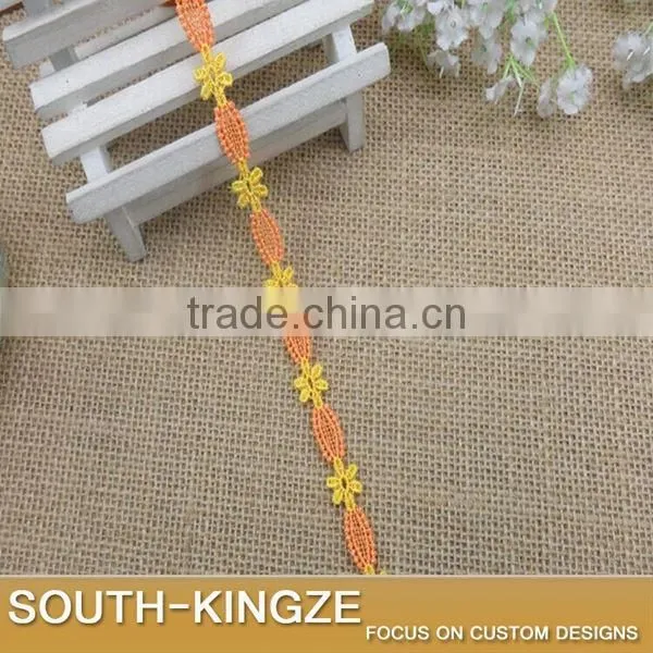 Water Soluble Sewing Guipure Embroidered Flower Scalloped Venice Lace Trim Ribbon Applique Polyester Trimming Fabric photo-3
