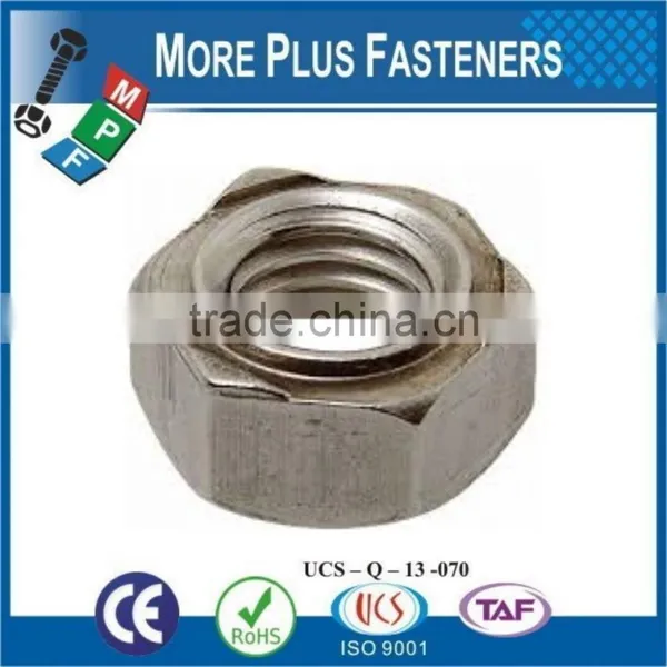 Made in Taiwan Galvanized Steel Plain Steel Stainless Steel Hexagon Weld Nut photo-2