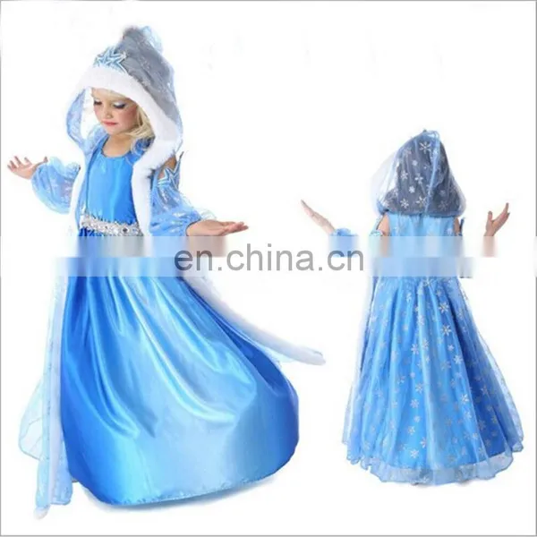 Hot Sale Baby Girls Summer Dress Elsa Dress Cosplay Costume in Frozen Elsa Dress Cosplay Costume FC2027