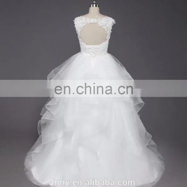 V Neckline A-line Sexy Backless Bridal Gown Lace Wedding Dresses Styles photo-3